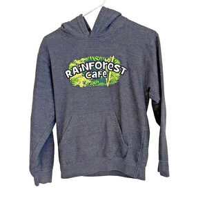 Kids‎ Rainforest Cafe Hooded Sweatshirt Gray Youth Large Hoodie Pullover Orlando